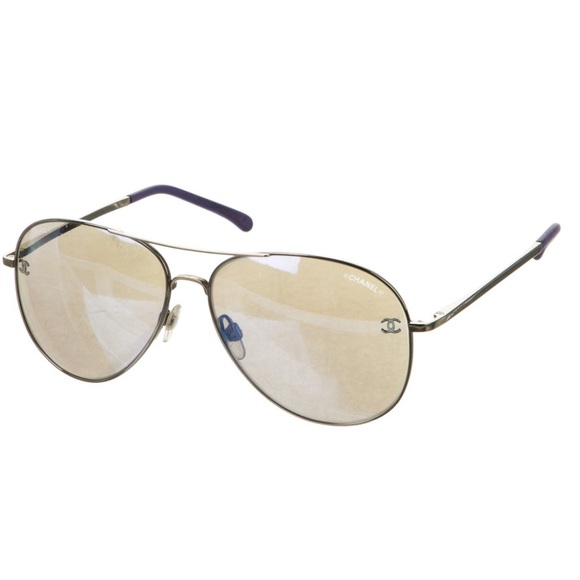 CHANEL CC Purple Aviator Sunglasses - Picture 3 of 4